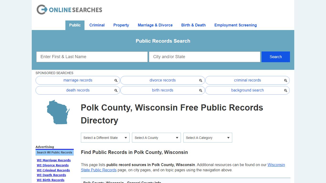 Polk County, Wisconsin Public Records Directory - OnlineSearches.com
